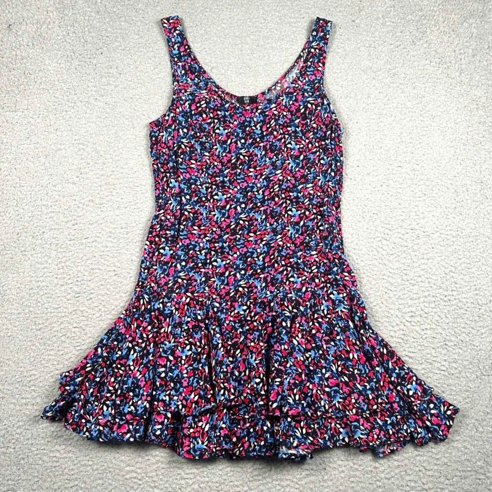 Free People Everyone We Know Floral Mini Dress Women's 6 Ruffle Hem Boho Summer - Picture 3 of 16